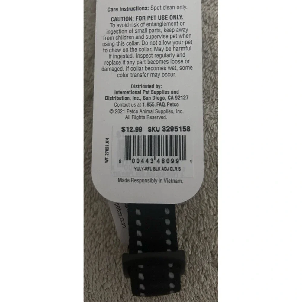 YOULY The Protector Reflective Black Dog Collar NEW Size Small